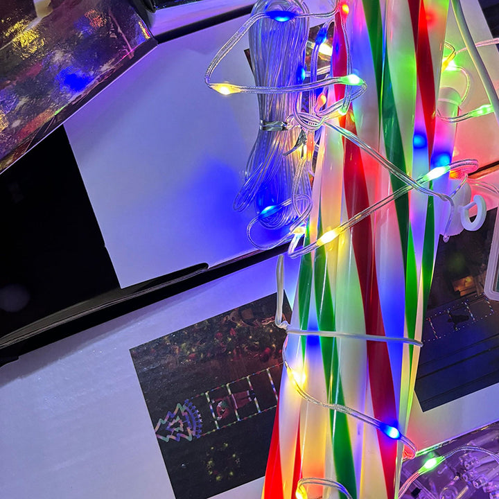 Moderne Art Deco PVC Baumwolle Leiterform Weihnachtsmann Weihnachtsdekoration LED-Lichterkette für den Außenbereich 