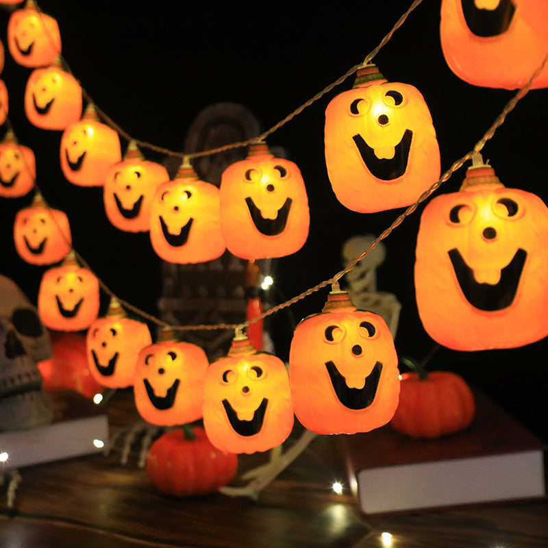 Modern Art Deco Battery Plastic Pumpkin Shape Halloween Decoration LED String Light For Outdoor