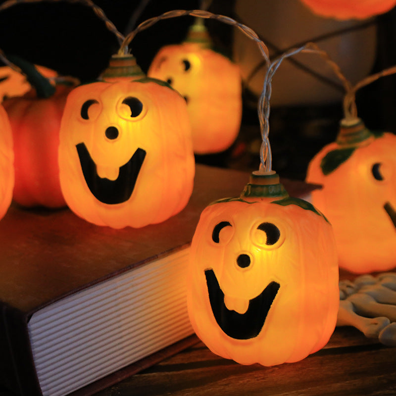 Modern Art Deco Battery Plastic Pumpkin Shape Halloween Decoration LED String Light For Outdoor