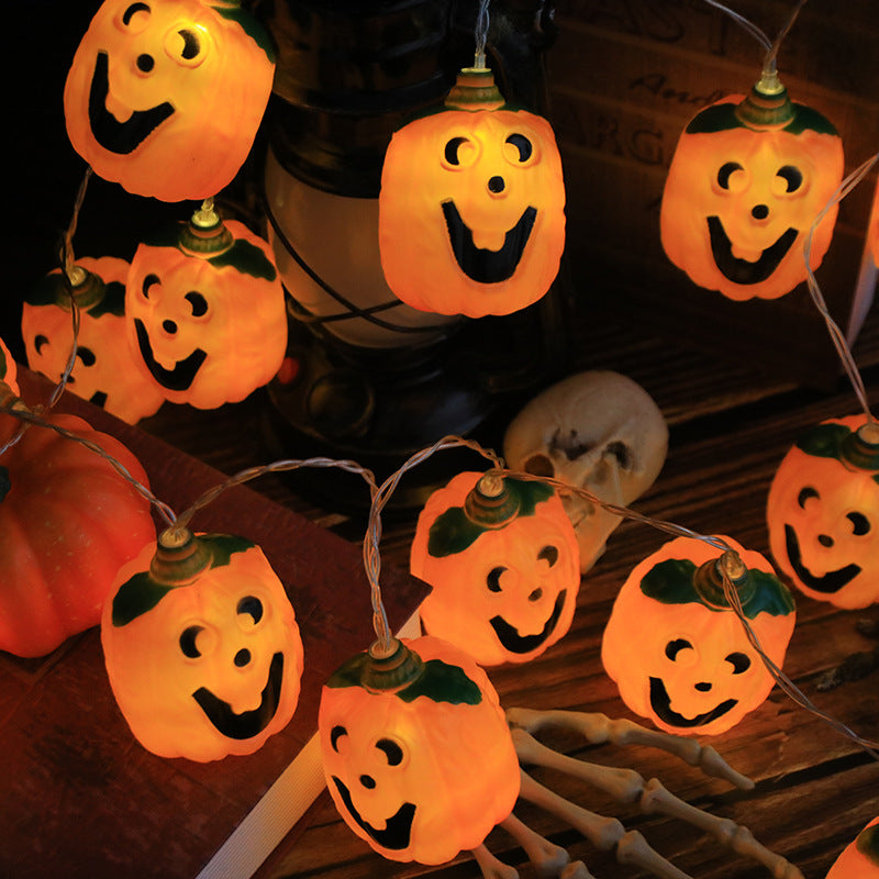 Modern Art Deco Battery Plastic Pumpkin Shape Halloween Decoration LED String Light For Outdoor