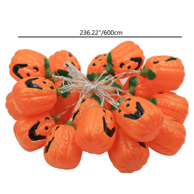 Modern Art Deco Battery Plastic Pumpkin Shape Halloween Decoration LED String Light For Outdoor