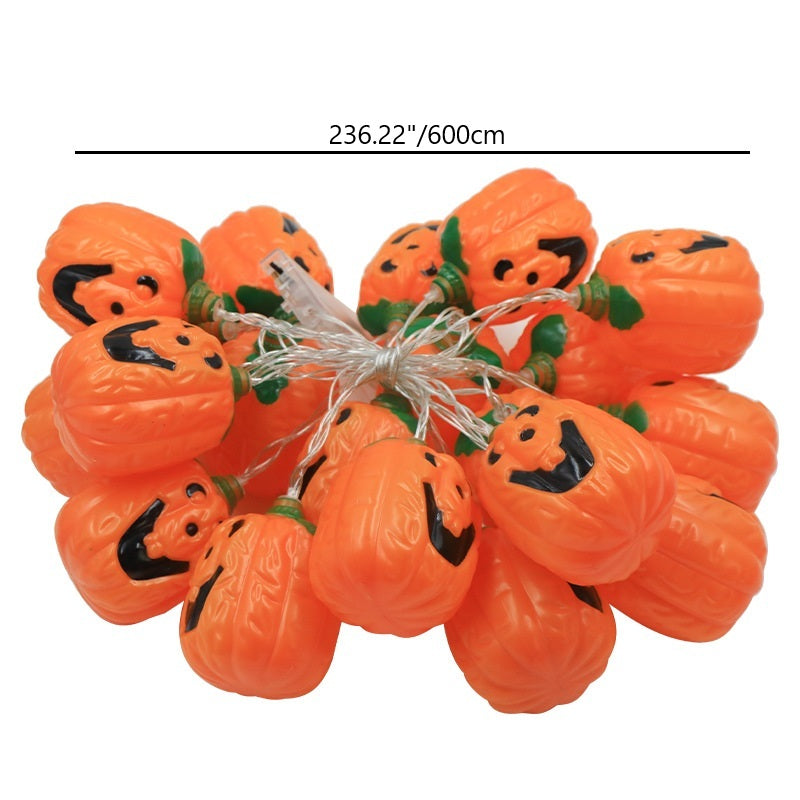 Modern Art Deco Battery Plastic Pumpkin Shape Halloween Decoration LED String Light For Outdoor