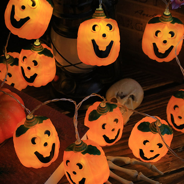 Modern Art Deco Battery Plastic Pumpkin Shape Halloween Decoration LED String Light For Outdoor