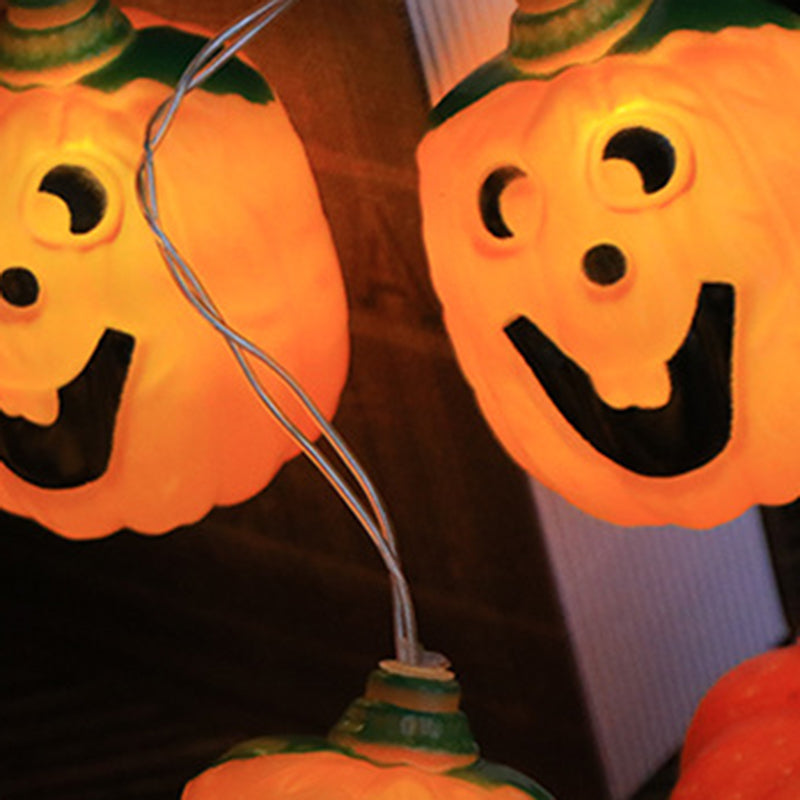 Modern Art Deco Battery Plastic Pumpkin Shape Halloween Decoration LED String Light For Outdoor