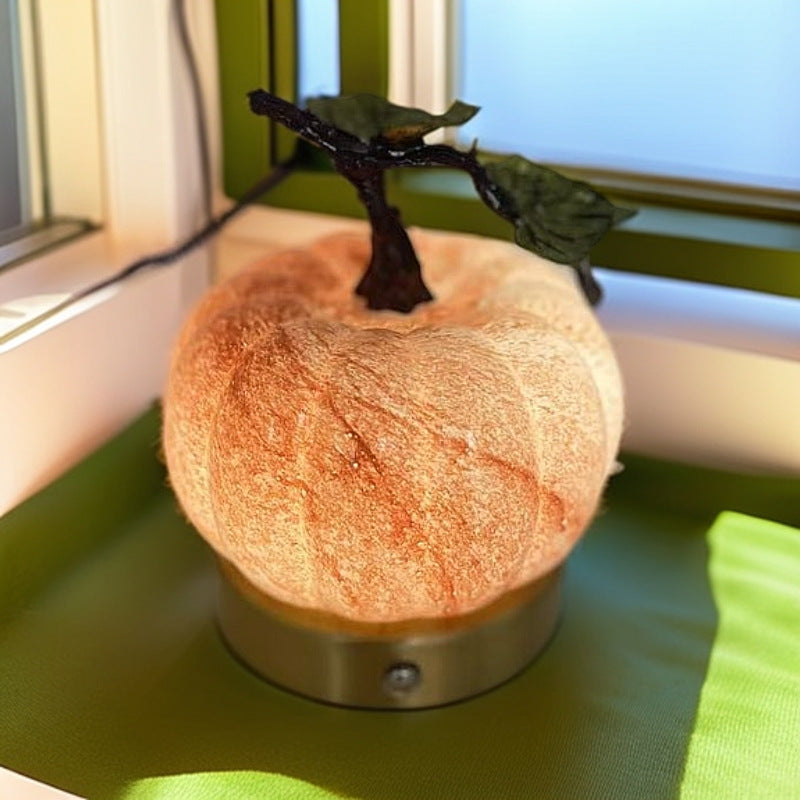 Contemporary Creative USB Glass Metal Pumpkin Shape Round LED Table Lamp For Bedroom