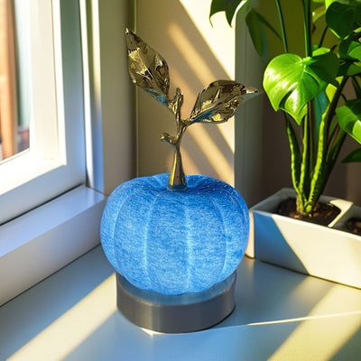 Contemporary Creative USB Glass Metal Pumpkin Shape Round LED Table Lamp For Bedroom