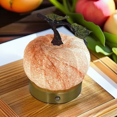 Contemporary Creative USB Glass Metal Pumpkin Shape Round LED Table Lamp For Bedroom