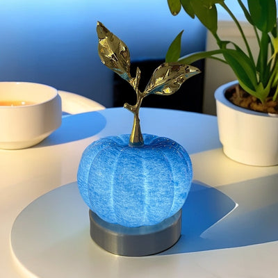 Contemporary Creative USB Glass Metal Pumpkin Shape Round LED Table Lamp For Bedroom