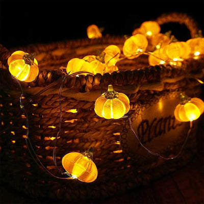 Contemporary Creative USB PVC Pumpkin Shape Halloween Decoration LED String Light For Outdoor