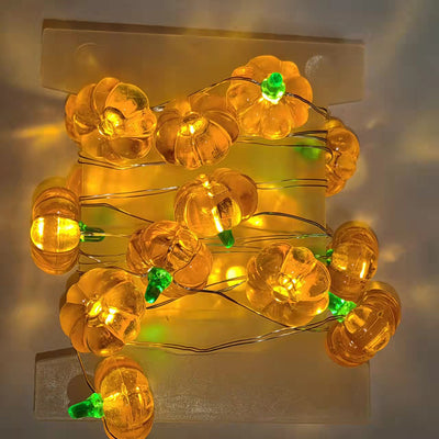 Contemporary Creative USB PVC Pumpkin Shape Halloween Decoration LED String Light For Outdoor