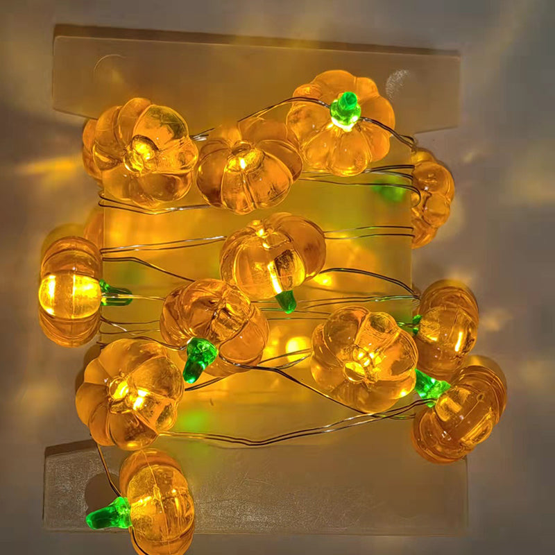 Contemporary Creative USB PVC Pumpkin Shape Halloween Decoration LED String Light For Outdoor