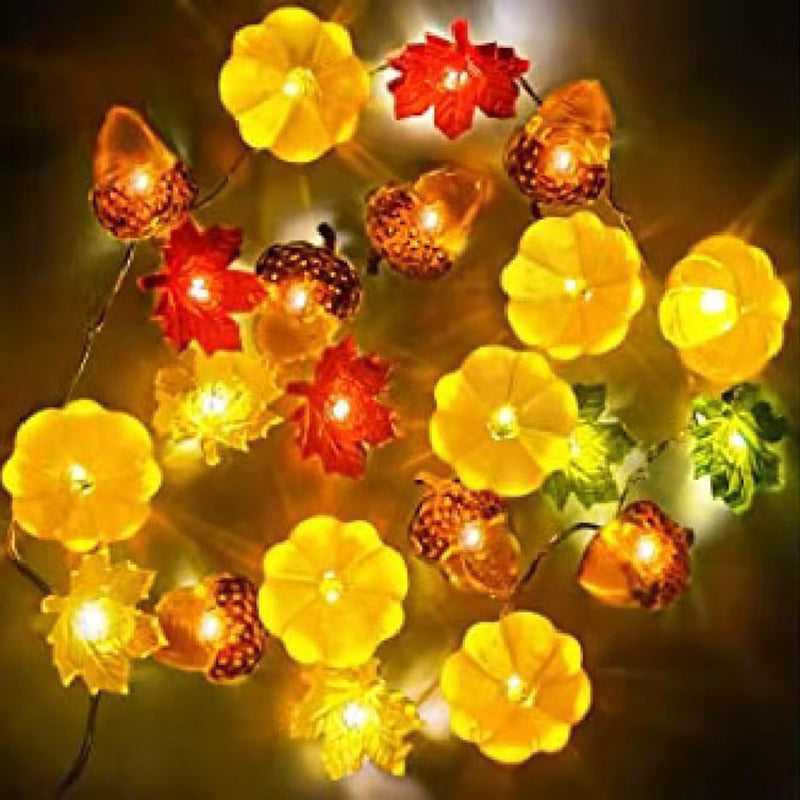 Contemporary Creative USB PVC Pumpkin Shape Halloween Decoration LED String Light For Outdoor