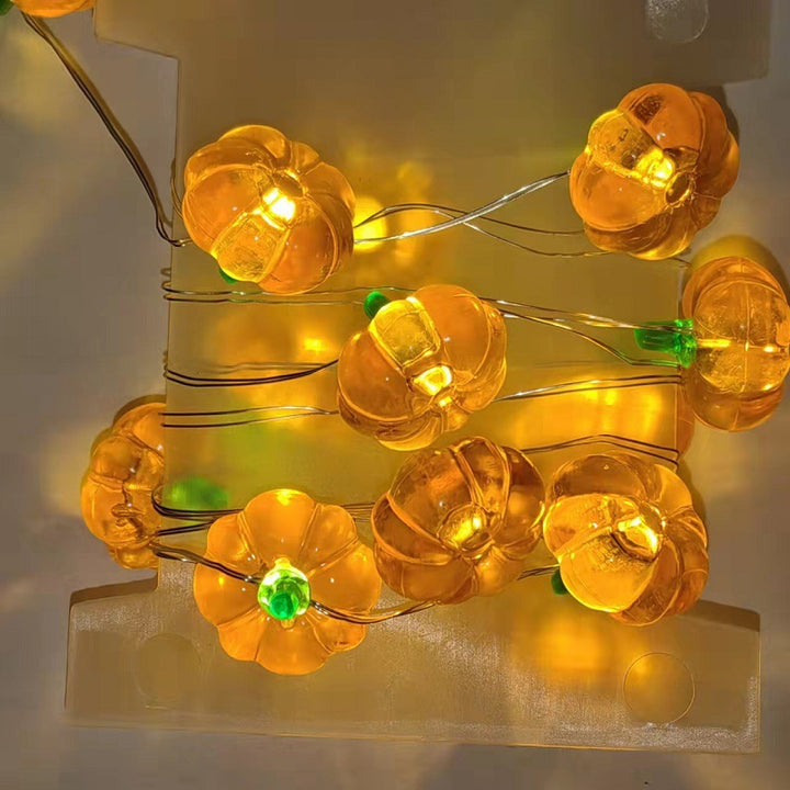 Guirlande lumineuse LED décorative d’Halloween en forme de citrouille en PVC USB créative contemporaine pour l’extérieur 