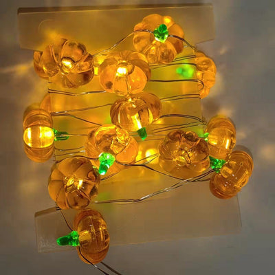 Contemporary Creative USB PVC Pumpkin Shape Halloween Decoration LED String Light For Outdoor