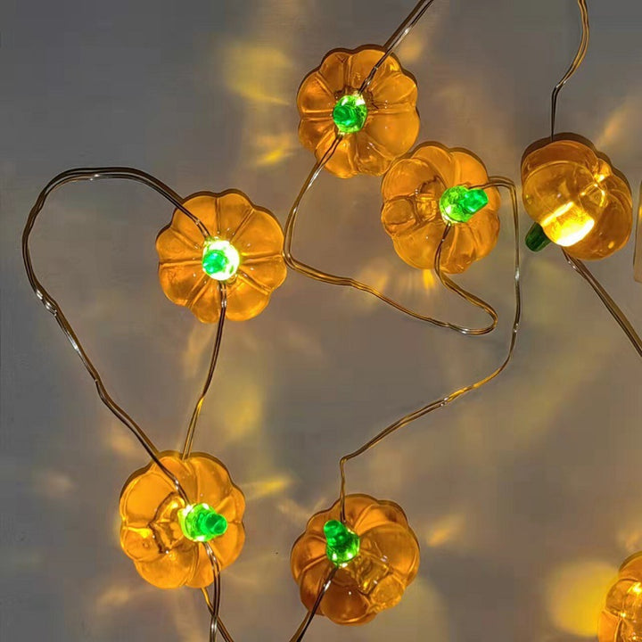 Contemporary Creative USB PVC Pumpkin Shape Halloween Decoration LED String Light For Outdoor