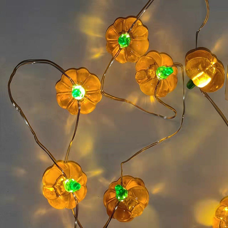 Contemporary Creative USB PVC Pumpkin Shape Halloween Decoration LED String Light For Outdoor