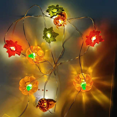 Contemporary Creative USB PVC Pumpkin Shape Halloween Decoration LED String Light For Outdoor