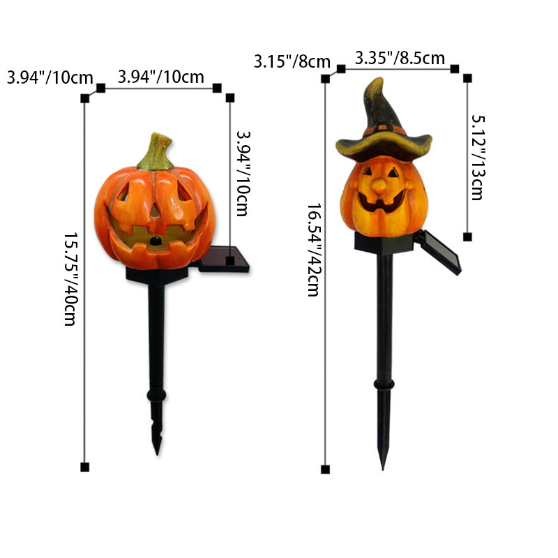 Modern Art Deco Solar Resin ABS Pumpkin Shape Halloween LED Outdoor Ground Plug Light For Garden