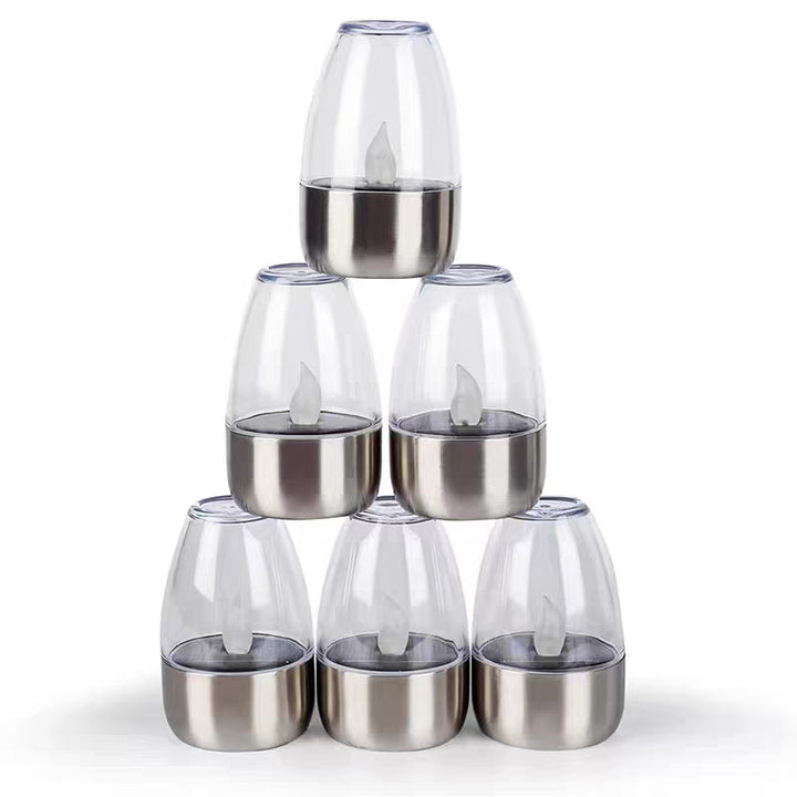Contemporary Creative Stainless Steel Plastic Candle-Shaped LED Outdoor Light For Patio &amp; Garden