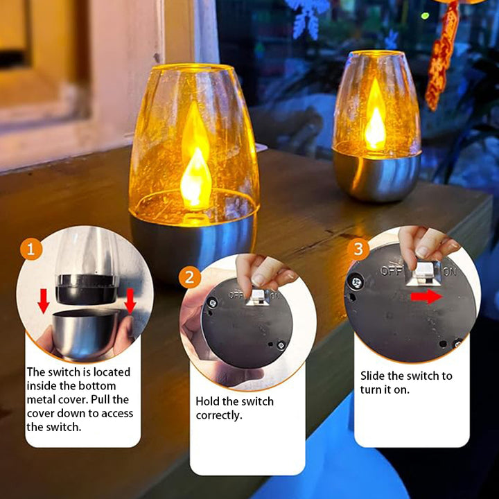 Contemporary Creative Stainless Steel Plastic Candle-Shaped LED Outdoor Light For Patio &amp; Garden