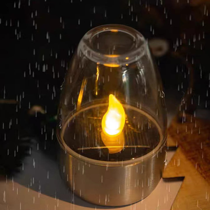 Contemporary Creative Stainless Steel Plastic Candle-Shaped LED Outdoor Light For Patio &amp; Garden