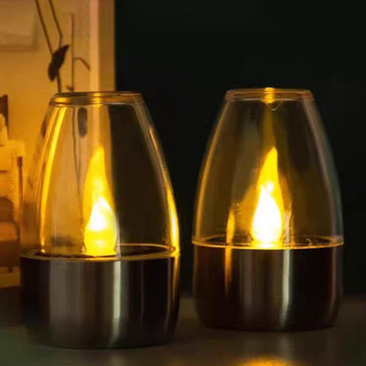 Contemporary Creative Stainless Steel Plastic Candle-Shaped LED Outdoor Light For Patio &amp; Garden