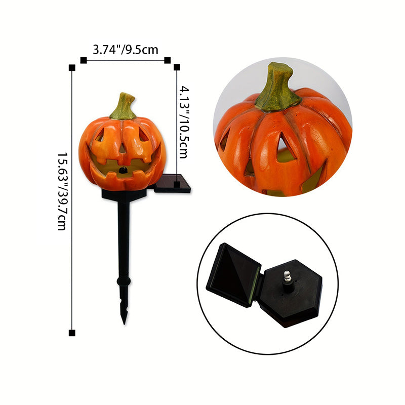 Contemporary Creative PVC Metal Pumpkin Lantern-Shaped Halloween LED Outdoor Ground Plug Light For Garden