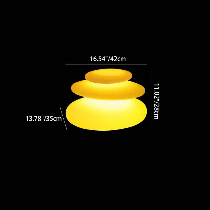 Lampe sur pied LED moderne minimaliste en PE, en forme de galet, pour jardin extérieur 