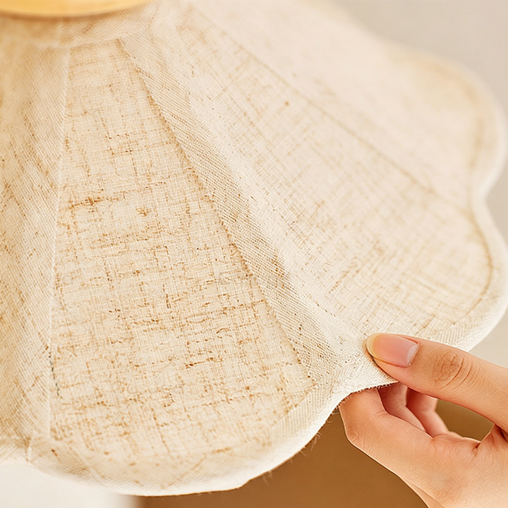 Traditional Chinese Fabric Solid Wood Round Rectangular Umbrella 1 Light Wall Sconce Lamp For Living Room