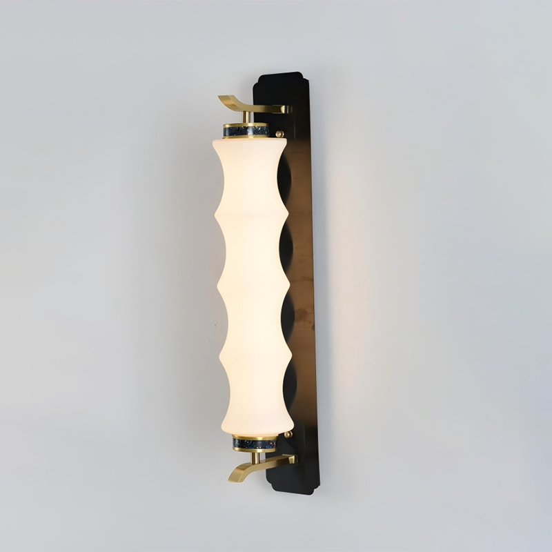 Traditional French Stainless Steel Glass Round Ripple LED Wall Sconce Lamp For Living Room