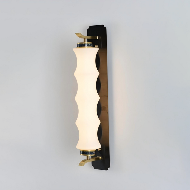 Traditional French Stainless Steel Glass Round Ripple LED Wall Sconce Lamp For Living Room
