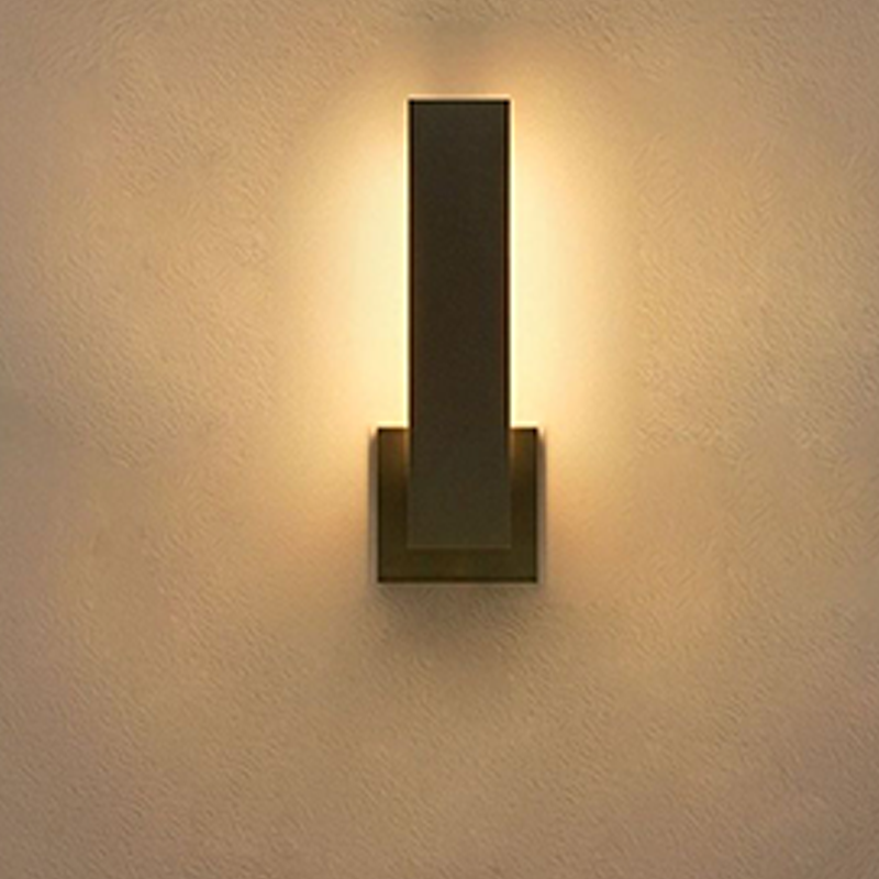 Moderne minimalistische rechteckige wasserdichte LED-Wandleuchte aus Aluminium, Eisen und PVC für den Außenbereich 