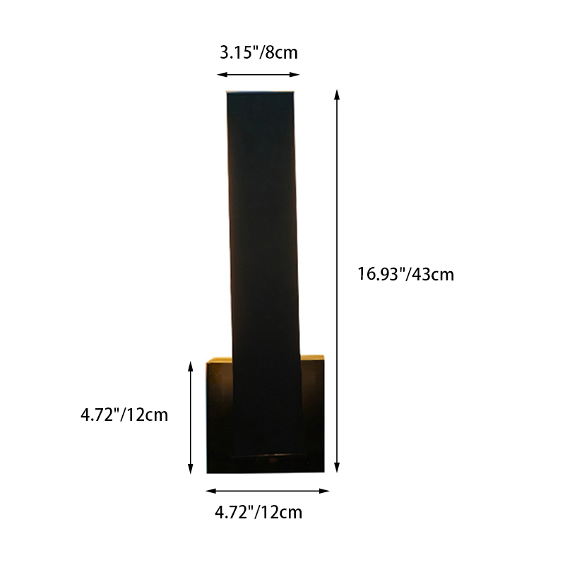 Moderne minimalistische rechteckige wasserdichte LED-Wandleuchte aus Aluminium, Eisen und PVC für den Außenbereich 