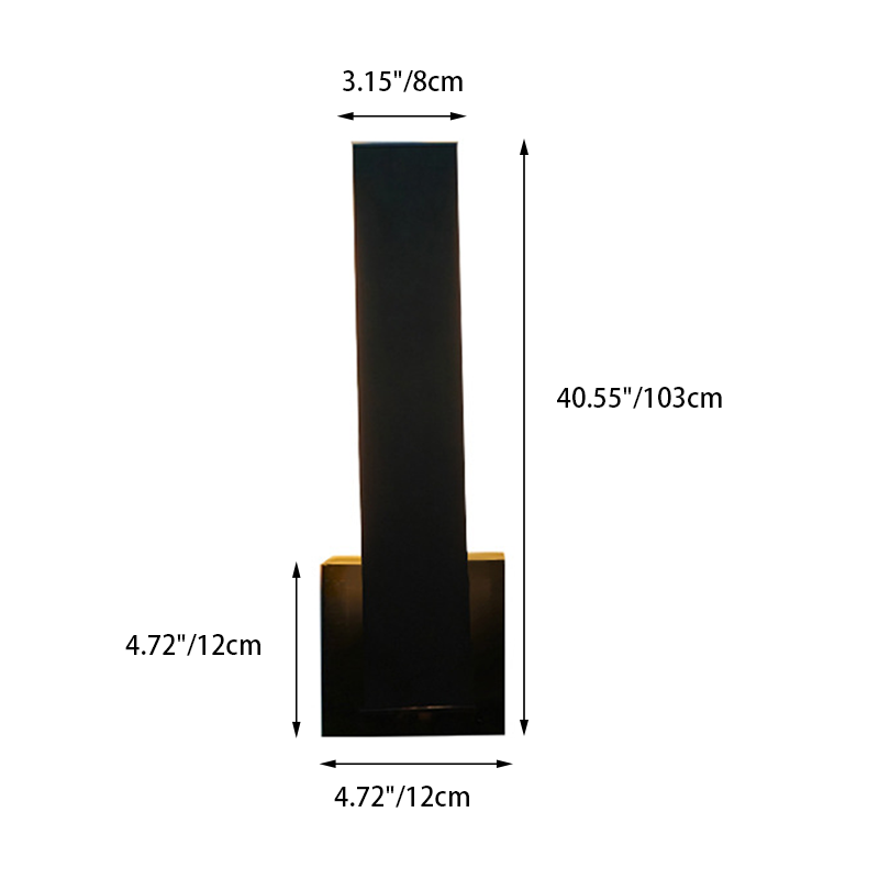 Moderne minimalistische rechteckige wasserdichte LED-Wandleuchte aus Aluminium, Eisen und PVC für den Außenbereich 