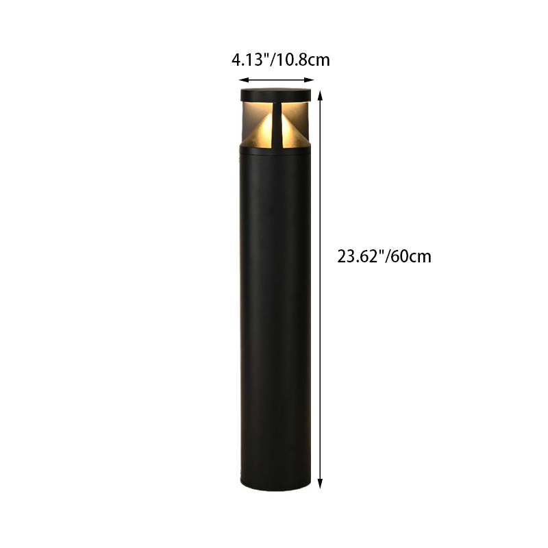 Modern Minimalist Aluminum Round Cylinder Waterproof LED Floor Lamp For Outdoor Patio