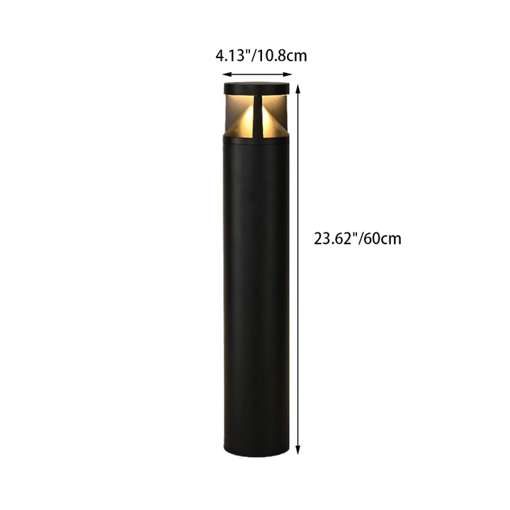 Modern Minimalist Aluminum Round Cylinder Waterproof LED Floor Lamp For Outdoor Patio