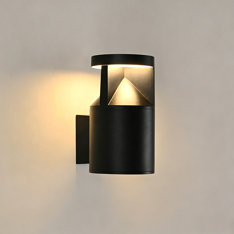 Modern Minimalist Aluminum Round Cylinder LED Wall Sconce Lamp For Outdoor Patio