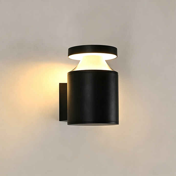Modern Minimalist Aluminum Round Cylinder LED Wall Sconce Lamp For Outdoor Patio
