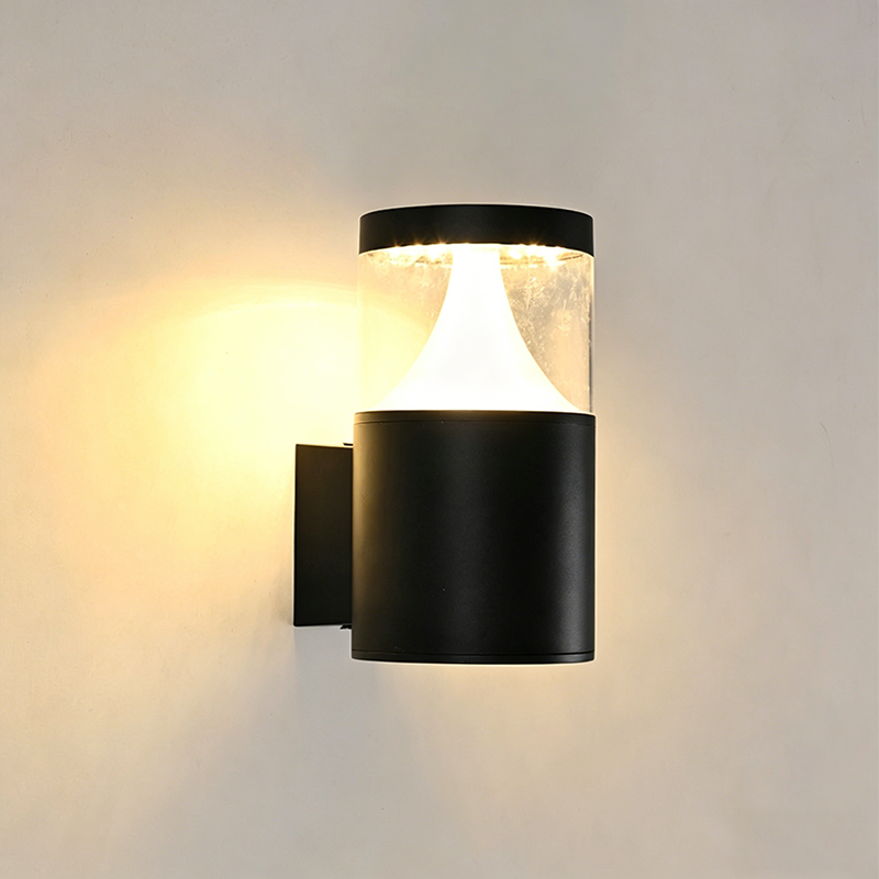Modern Minimalist Aluminum Round Cylinder LED Wall Sconce Lamp For Outdoor Patio