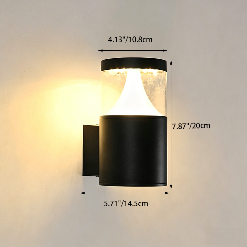 Modern Minimalist Aluminum Round Cylinder LED Wall Sconce Lamp For Outdoor Patio