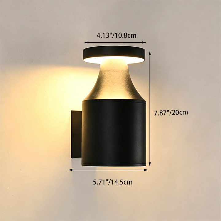 Modern Minimalist Aluminum Round Cylinder LED Wall Sconce Lamp For Outdoor Patio