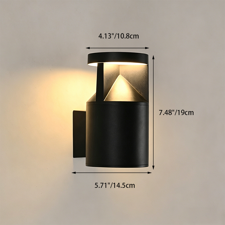 Modern Minimalist Aluminum Round Cylinder LED Wall Sconce Lamp For Outdoor Patio