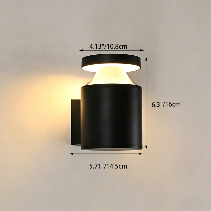 Modern Minimalist Aluminum Round Cylinder LED Wall Sconce Lamp For Outdoor Patio