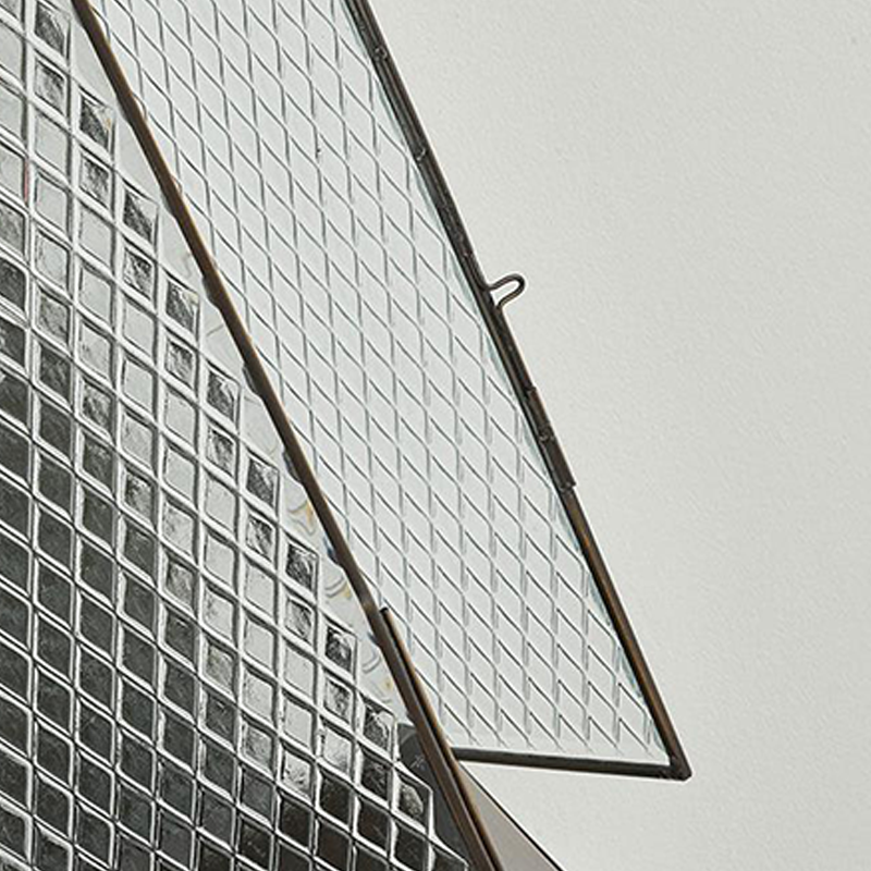 Contemporary Scandinavian Copper Glass Diamond Square 1/2 Light Wall Sconce Lamp For Outdoor Patio