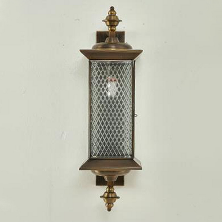 Contemporary Scandinavian Copper Glass Diamond Square 1/2 Light Wall Sconce Lamp For Outdoor Patio