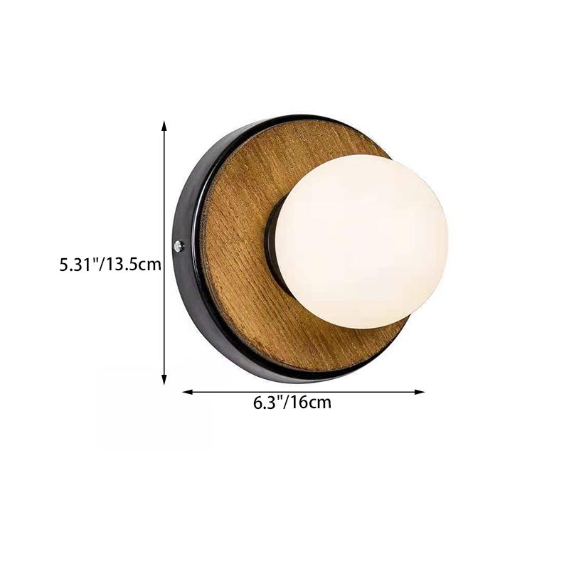 Contemporary Creative Glass Iron Round Globe 1-Light Wall Sconce Lamp For Living Room