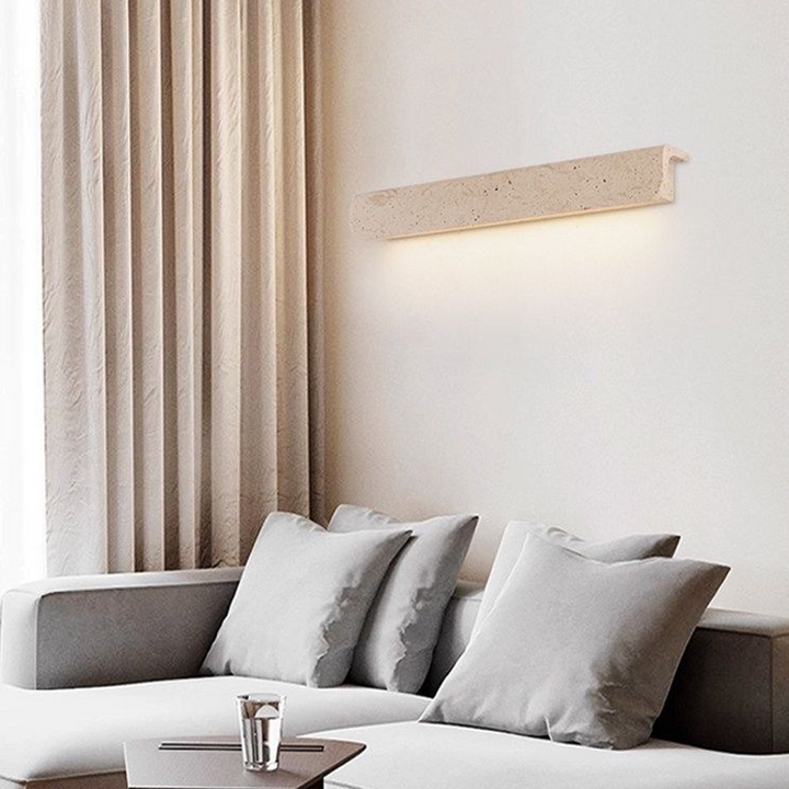 Rechteckige LED-Wandleuchte aus chinesischem Travertin im traditionellen Stil für das Wohnzimmer 