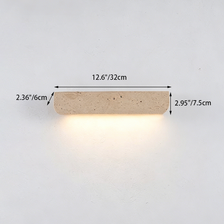 Rechteckige LED-Wandleuchte aus chinesischem Travertin im traditionellen Stil für das Wohnzimmer 