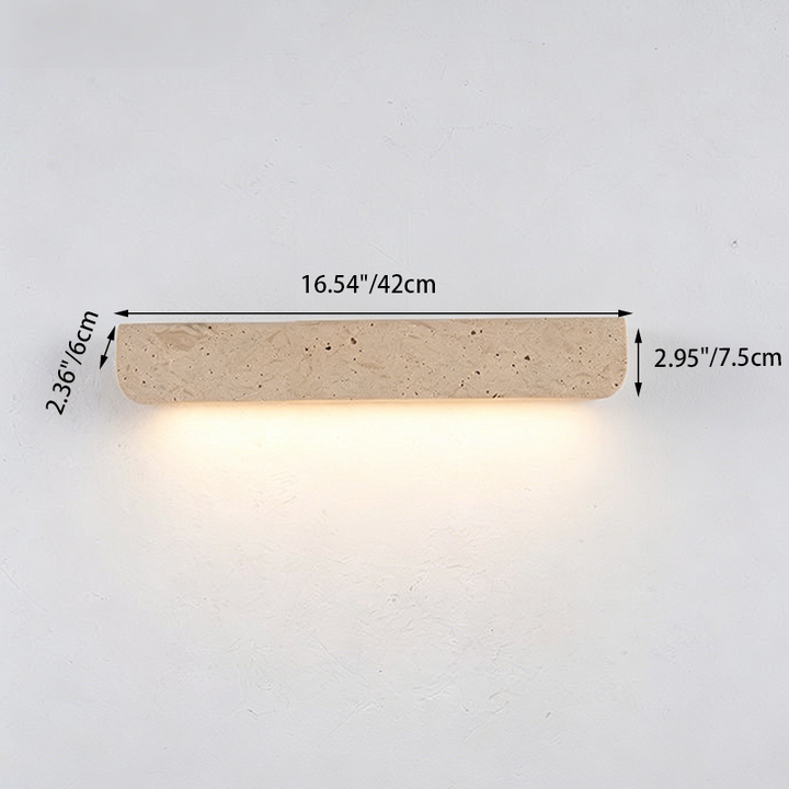 Rechteckige LED-Wandleuchte aus chinesischem Travertin im traditionellen Stil für das Wohnzimmer 