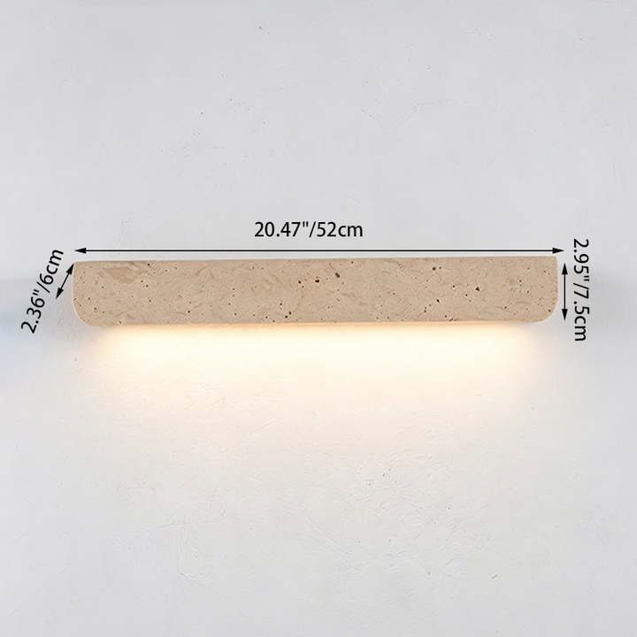 Rechteckige LED-Wandleuchte aus chinesischem Travertin im traditionellen Stil für das Wohnzimmer 